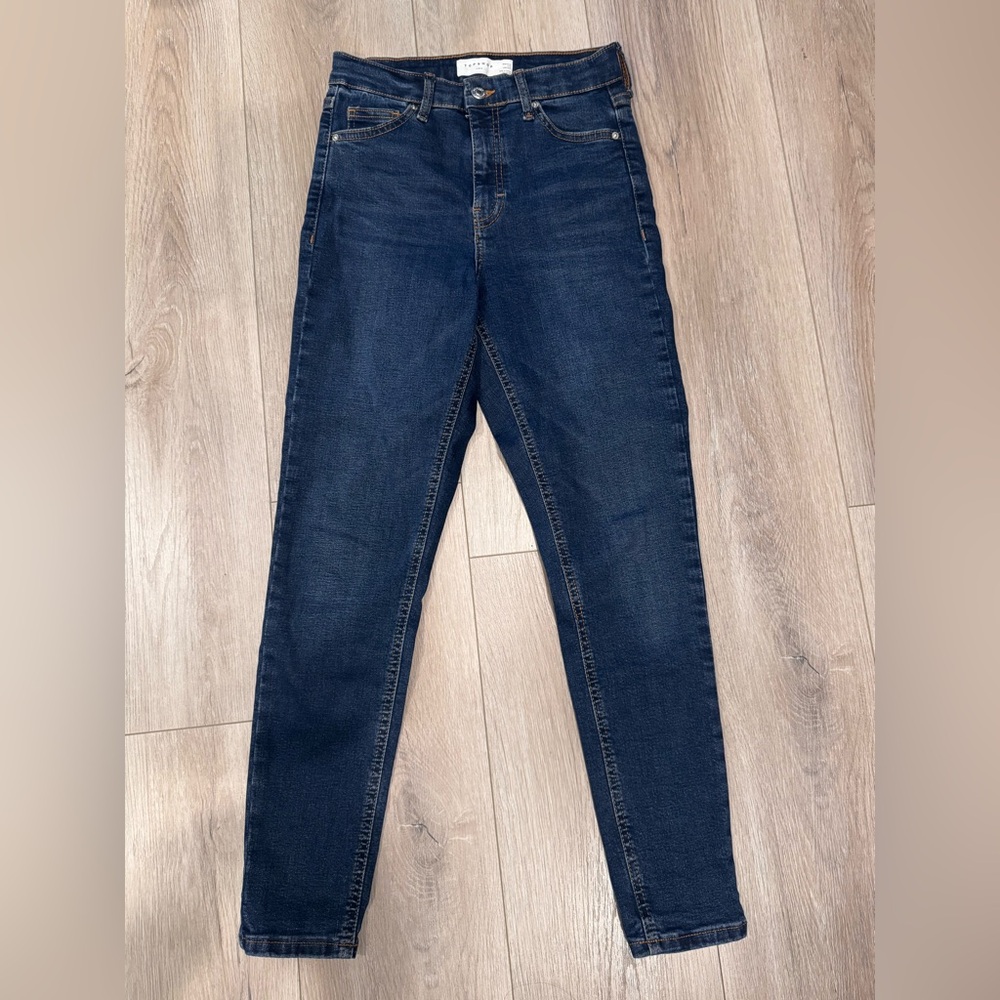 Topshop Dark Blue High Rise Women's Jeans